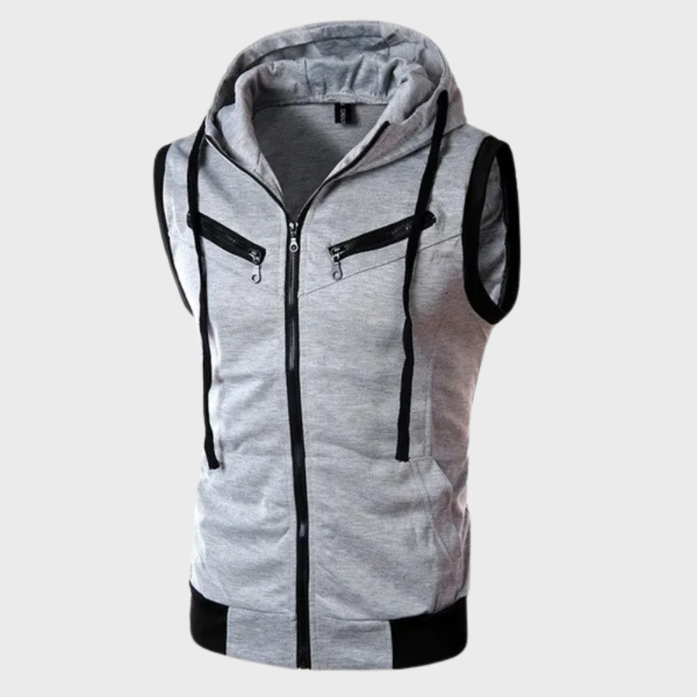 Men's Sleeveless Hooded Vest – Full-Zip Layer