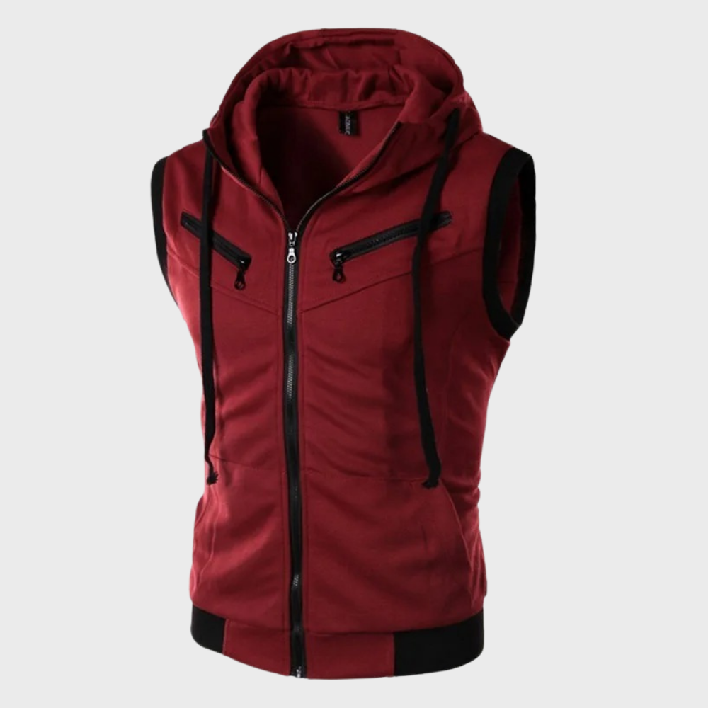 Men's Sleeveless Hooded Vest – Full-Zip Layer