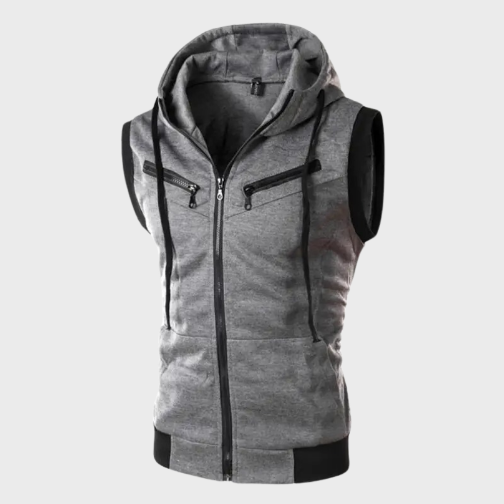 Men's Sleeveless Hooded Vest – Full-Zip Layer