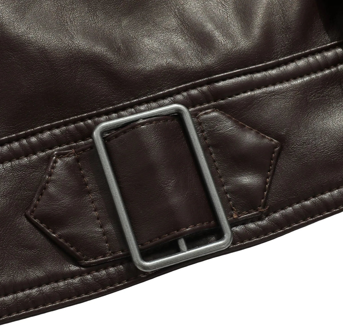 Men's Leather-look Jacket with Mandarin Collar