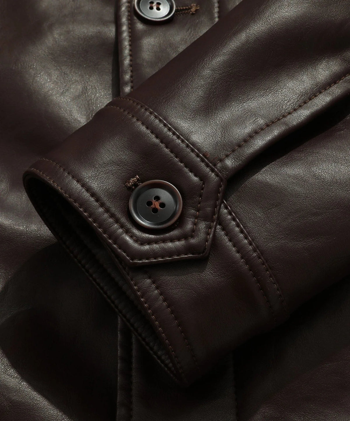 Men's Leather-look Jacket with Mandarin Collar
