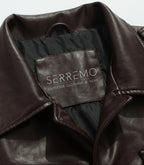 Men's Leather-look Jacket with Mandarin Collar