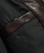 Men's Leather-look Jacket with Mandarin Collar