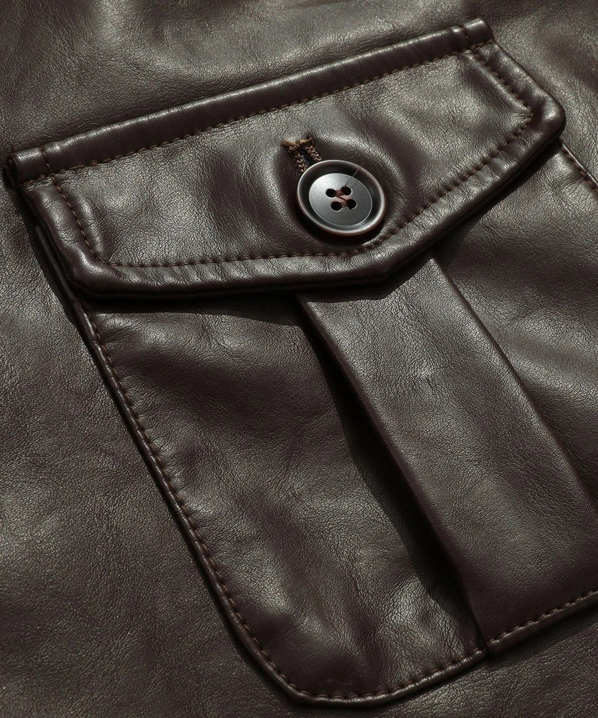 Men's Leather-look Jacket with Mandarin Collar