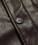 Men's Leather-look Jacket with Mandarin Collar