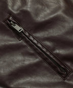 Men's Leather-look Jacket with Mandarin Collar
