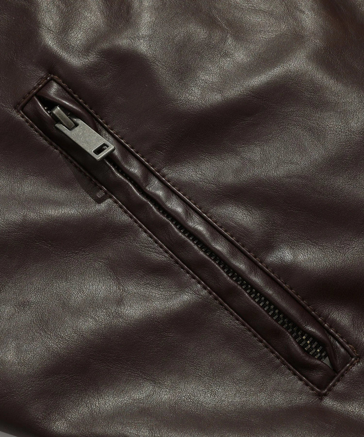 Men's Leather-look Jacket with Mandarin Collar