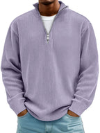 Men's Ribbed Cotton Crew Jumper – 10 Colours, S to 5XL