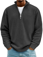 Men's Ribbed Cotton Crew Jumper – 10 Colours, S to 5XL