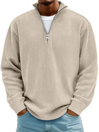 Men's Ribbed Cotton Crew Jumper – 10 Colours, S to 5XL