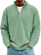 Men's Ribbed Cotton Crew Jumper – 10 Colours, S to 5XL