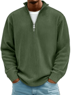 Men's Ribbed Cotton Crew Jumper – 10 Colours, S to 5XL