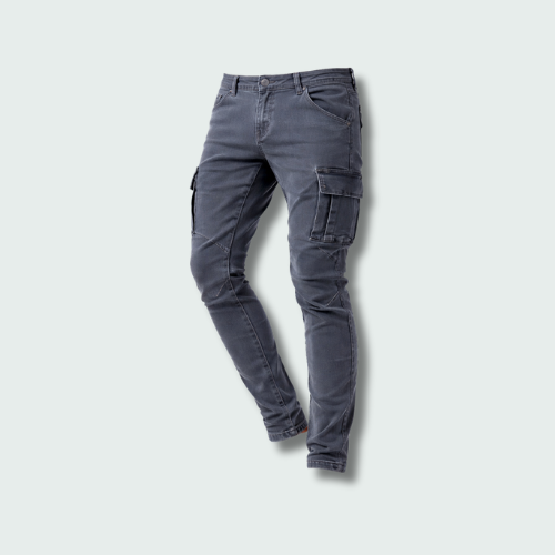 Men's Slim Cargo Jeans with Side Pockets