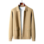 Men's Cashmere Jacket with Stand Collar