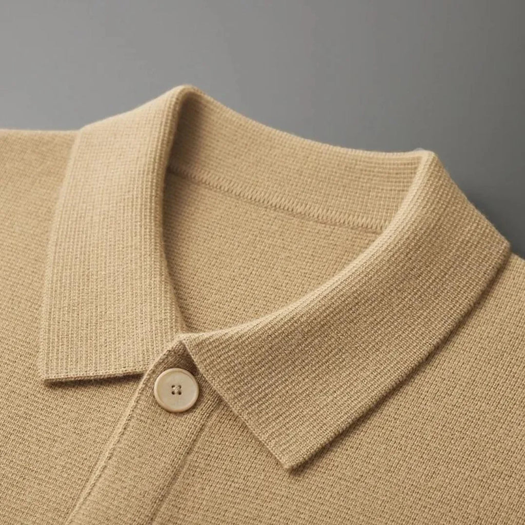 Men's Cashmere Jacket with Stand Collar