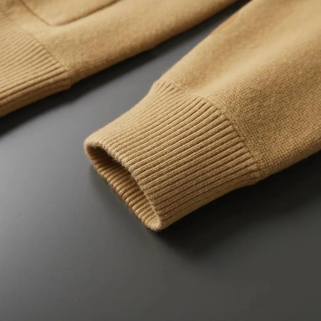 Men's Cashmere Jacket with Stand Collar