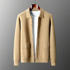 Men's Cashmere Jacket with Stand Collar