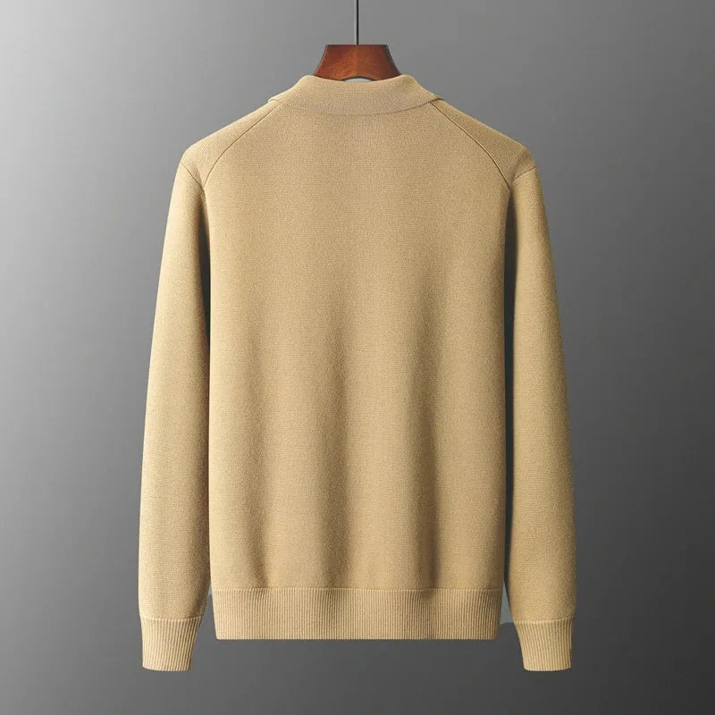 Men's Cashmere Jacket with Stand Collar