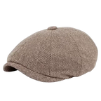 Men's Herringbone Baker Boy Cap – Classic wool-blend Hat
