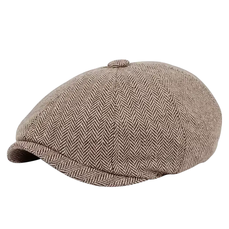 Men's Herringbone Baker Boy Cap – Classic wool-blend Hat