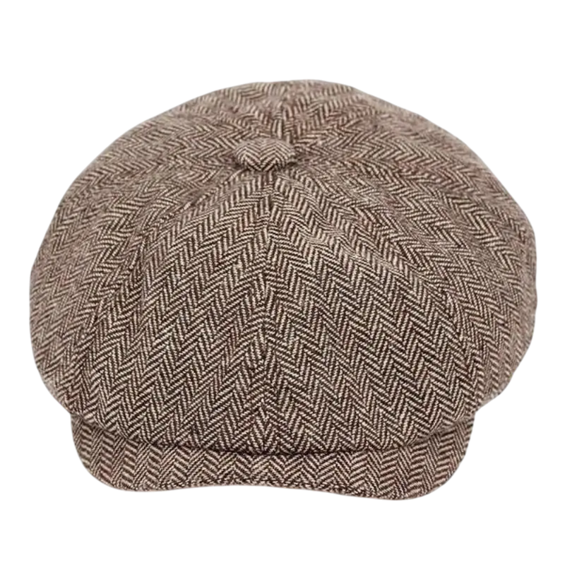 Men's Herringbone Baker Boy Cap – Classic wool-blend Hat