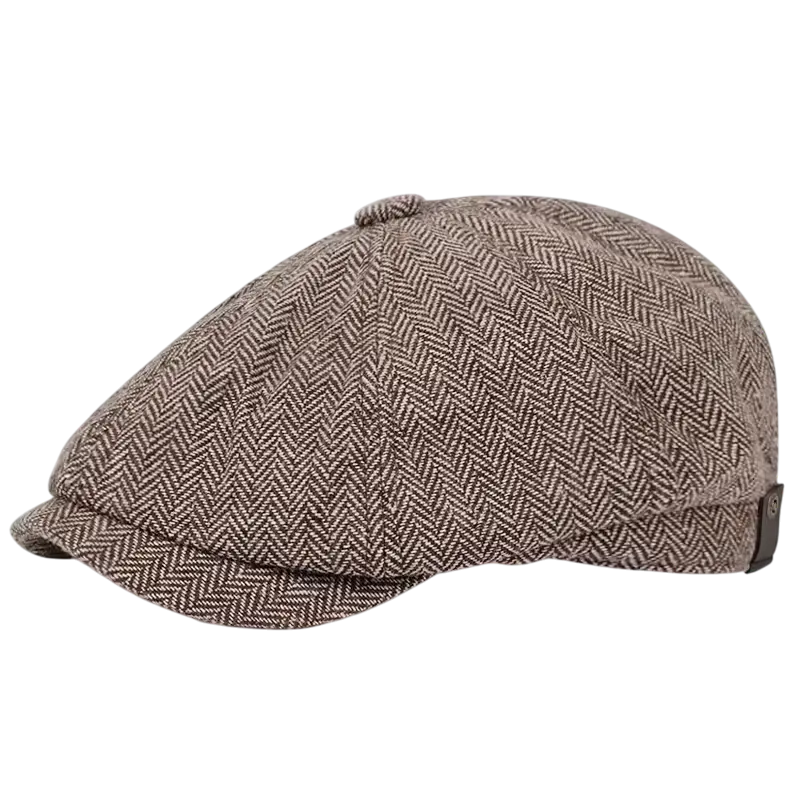 Men's Herringbone Baker Boy Cap – Classic wool-blend Hat