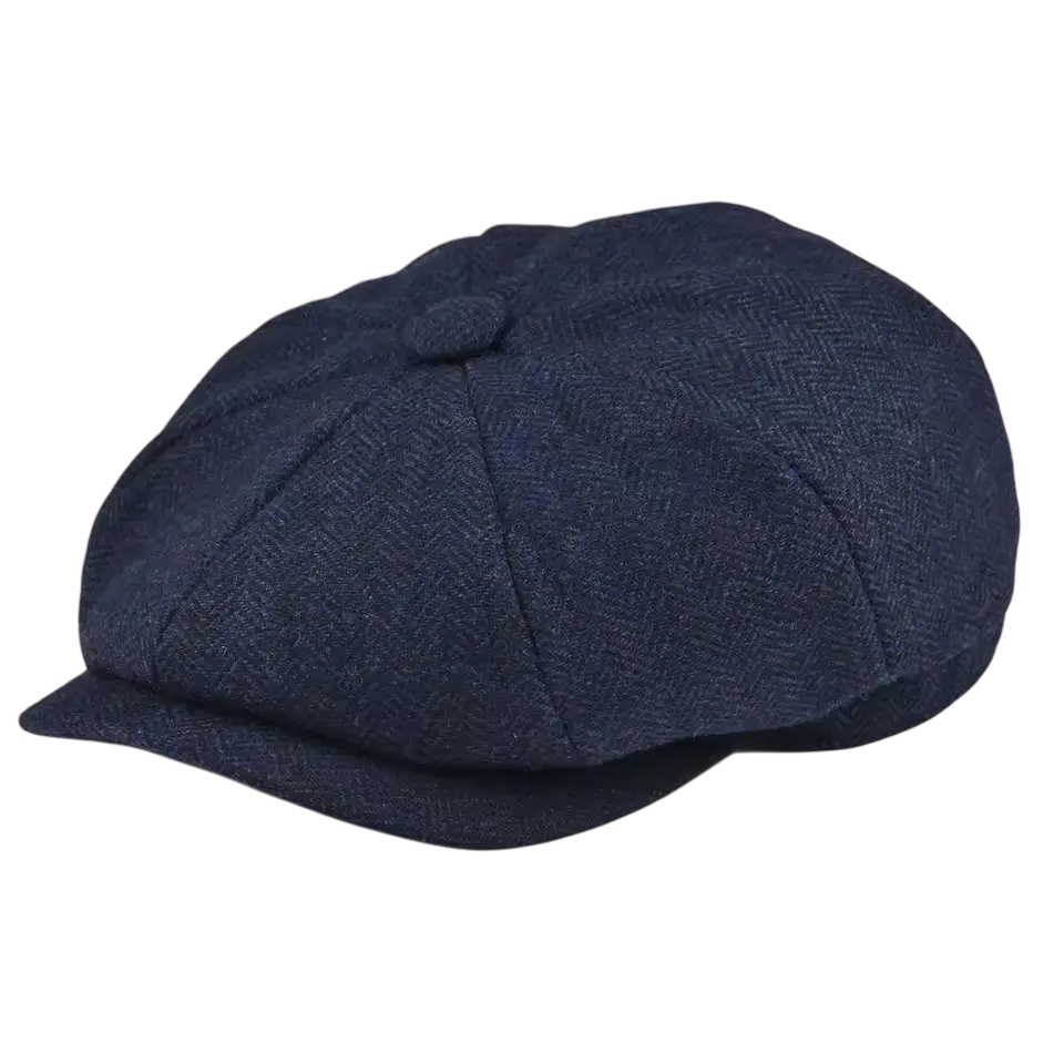 Men's Panelled Tweed Cap – Vintage British Style