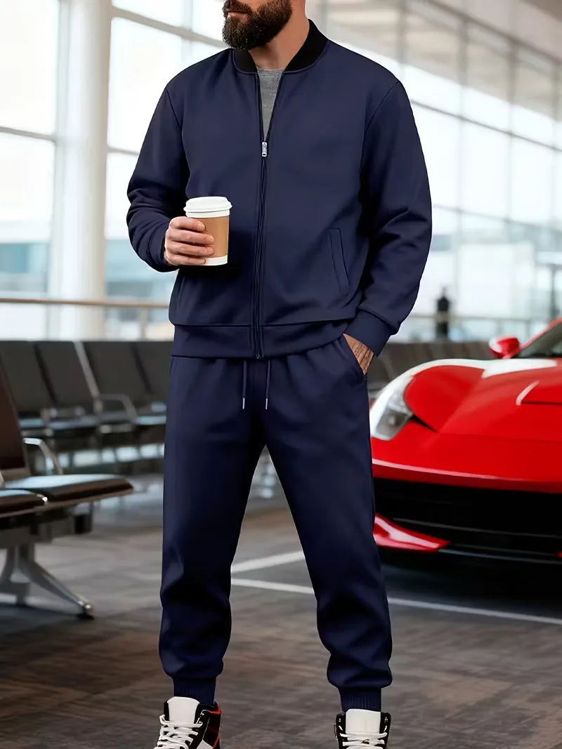 Men's Zip-Up Jacket and Trousers Set