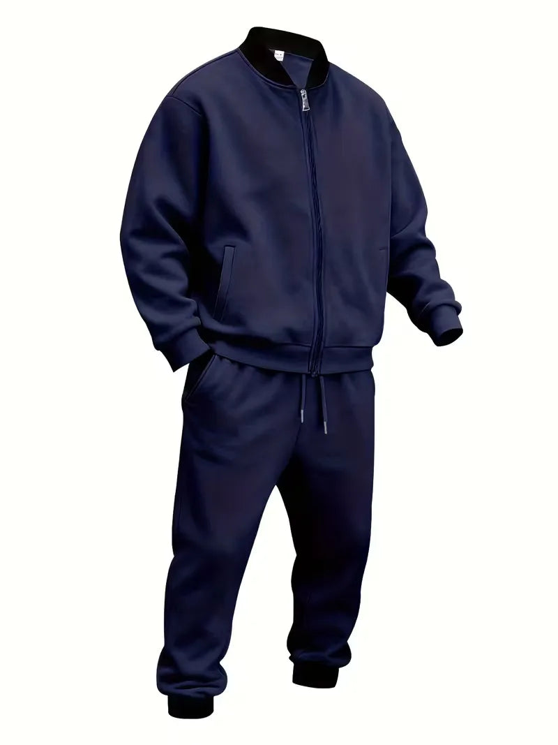 Men's Zip-Up Jacket and Trousers Set