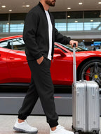 Men's Zip-Up Jacket and Trousers Set