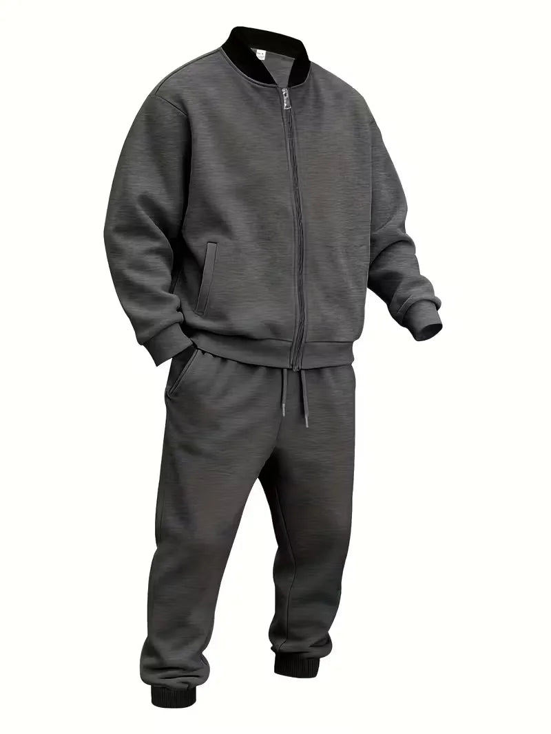 Men's Zip-Up Jacket and Trousers Set