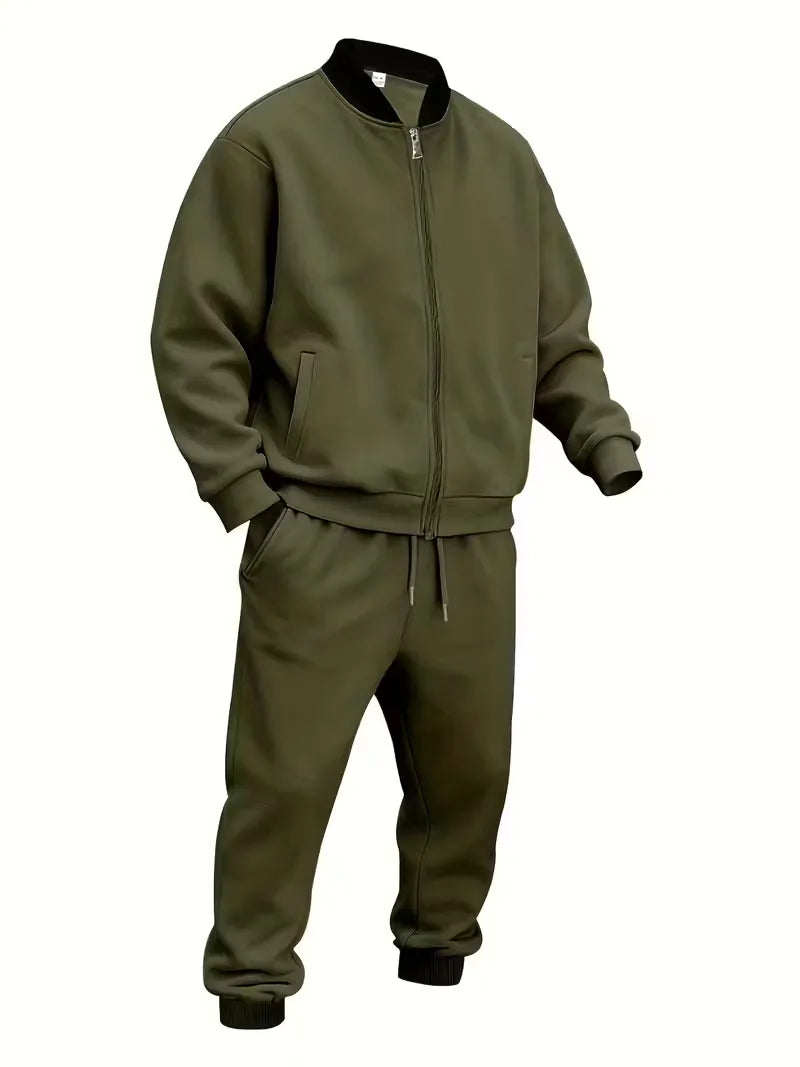 Men's Zip-Up Jacket and Trousers Set