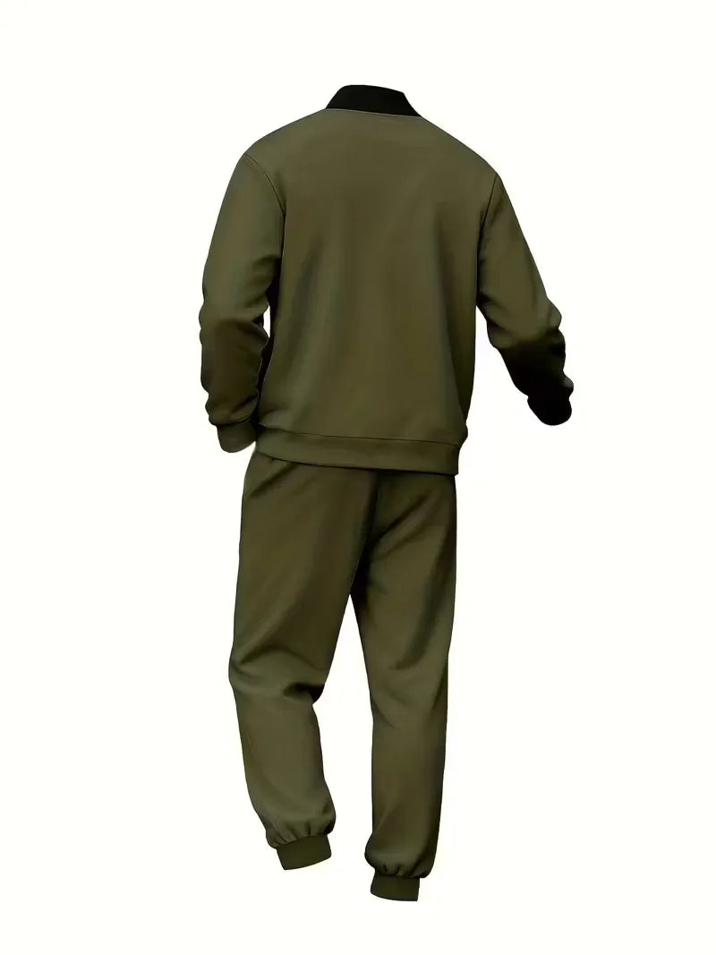 Men's Zip-Up Jacket and Trousers Set