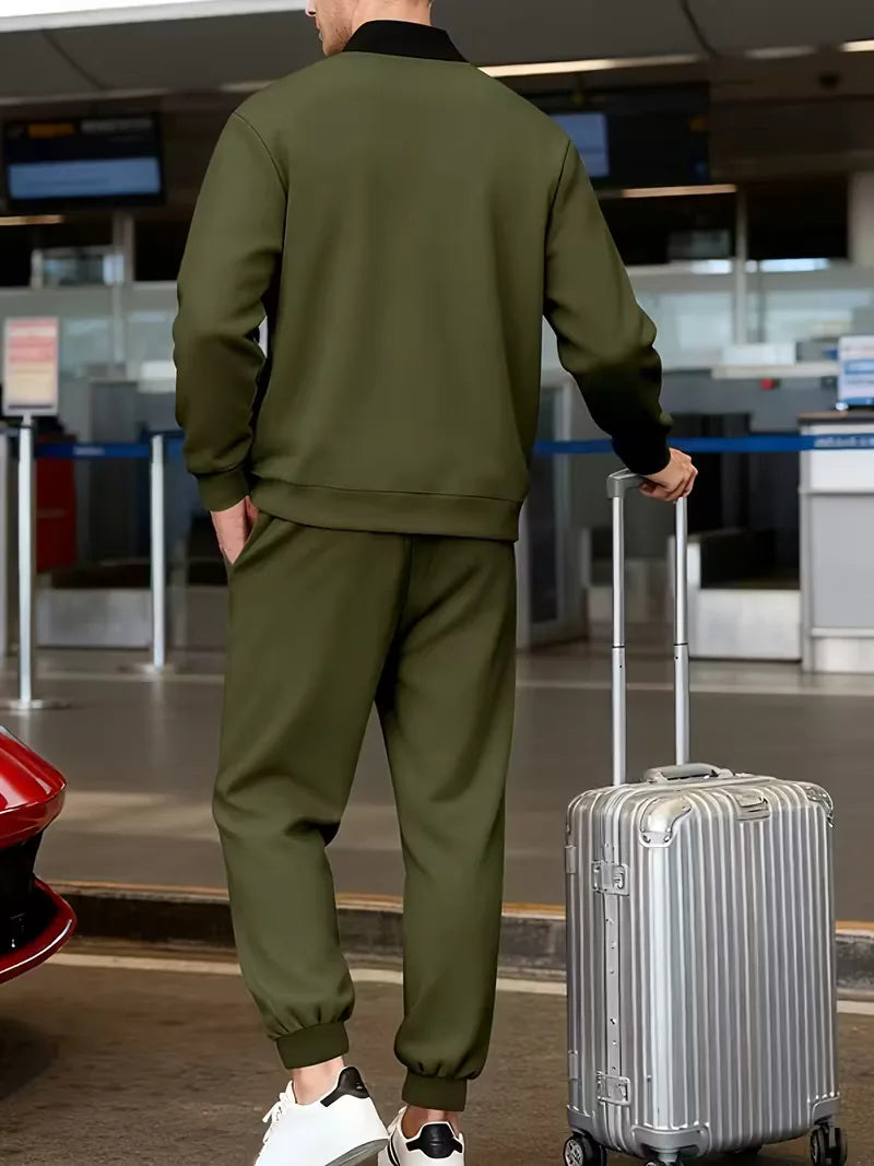 Men's Zip-Up Jacket and Trousers Set