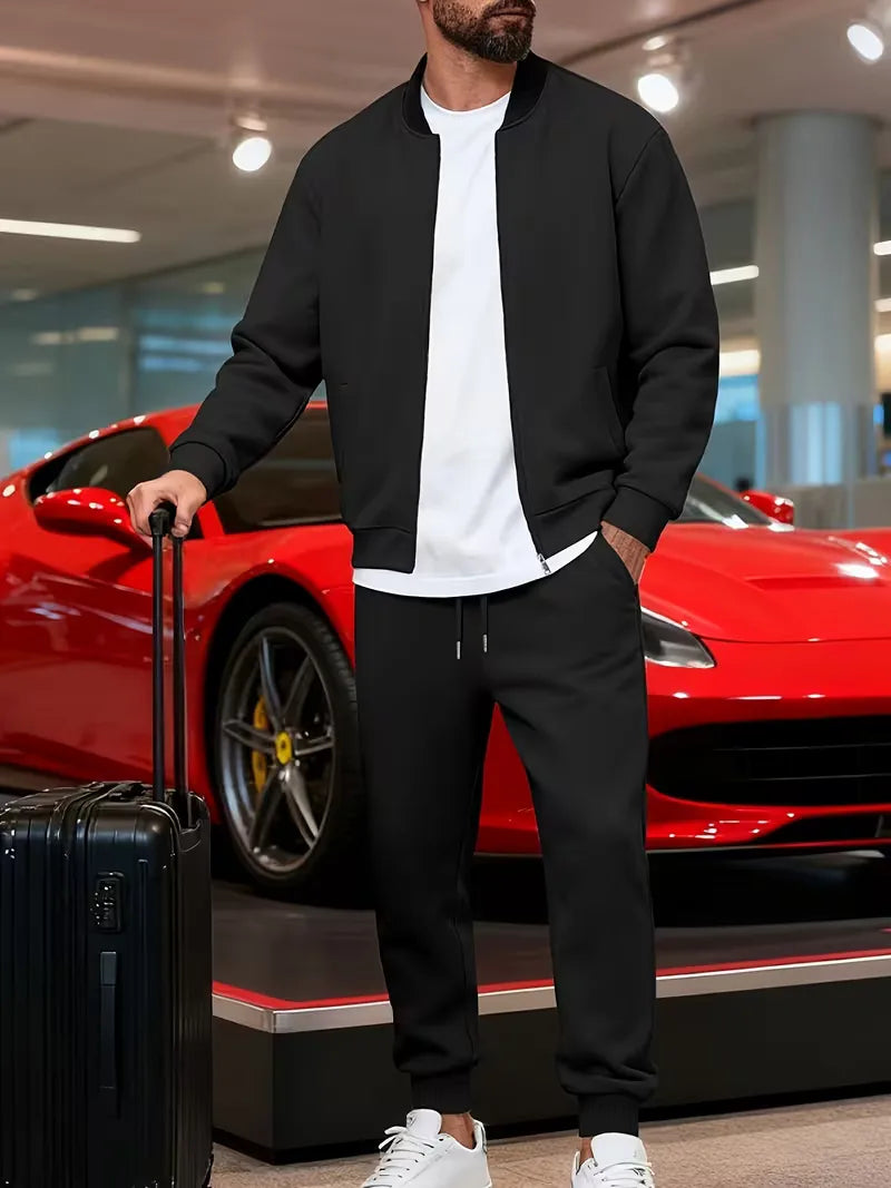 Men's Zip-Up Jacket and Trousers Set