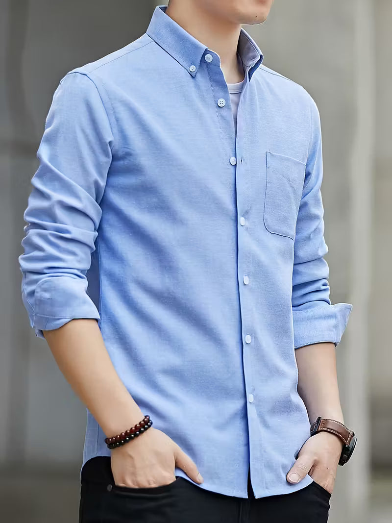 Men's Slim Fit Shirt with Chest Pocket