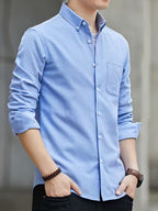Men's Slim Fit Shirt with Chest Pocket