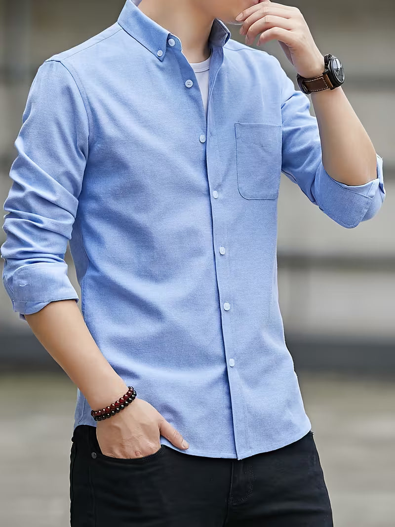 Men's Slim Fit Shirt with Chest Pocket
