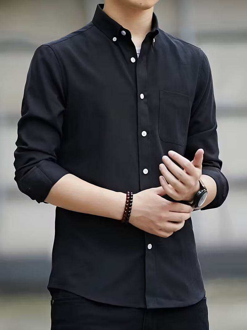 Men's Slim Fit Shirt with Chest Pocket