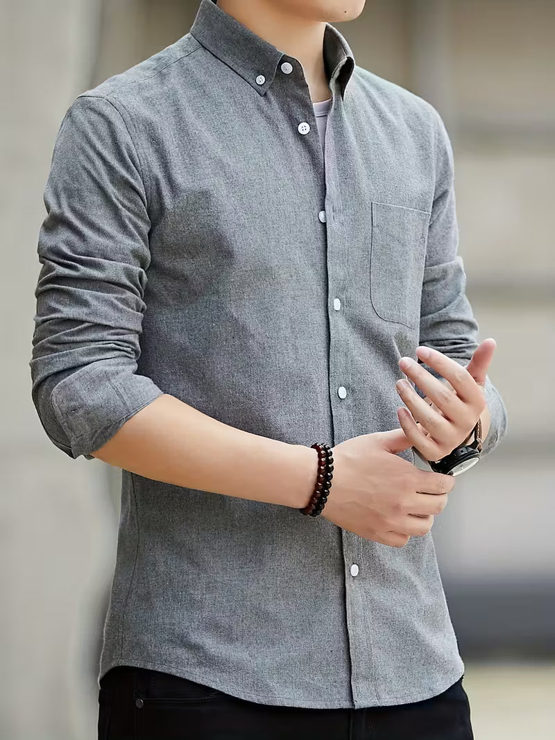 Men's Slim Fit Shirt with Chest Pocket