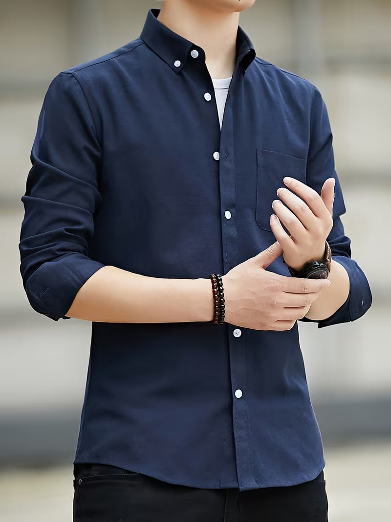 Men's Slim Fit Shirt with Chest Pocket