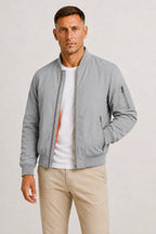 Men's Oversized Bomber Jacket with Orange Lining