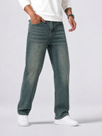 Men's Straight-leg Jeans in Washed Finish