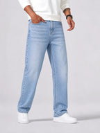 Men's Straight-leg Jeans in Washed Finish