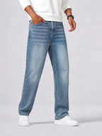Men's Straight-leg Jeans in Washed Finish