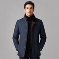 Men's Quilted Stand-Collar Jacket – Contrast Trim