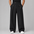 Men's Wide-Leg Pleated Trousers – Tailored Front Pleats