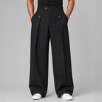 Men's Wide-Leg Pleated Trousers – Tailored Front Pleats