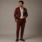 Men's Slim-Fit Two-Piece Suit – Lightweight Blazer and Trousers