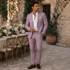 Men's Slim-Fit Two-Piece Suit – Lightweight Blazer and Trousers